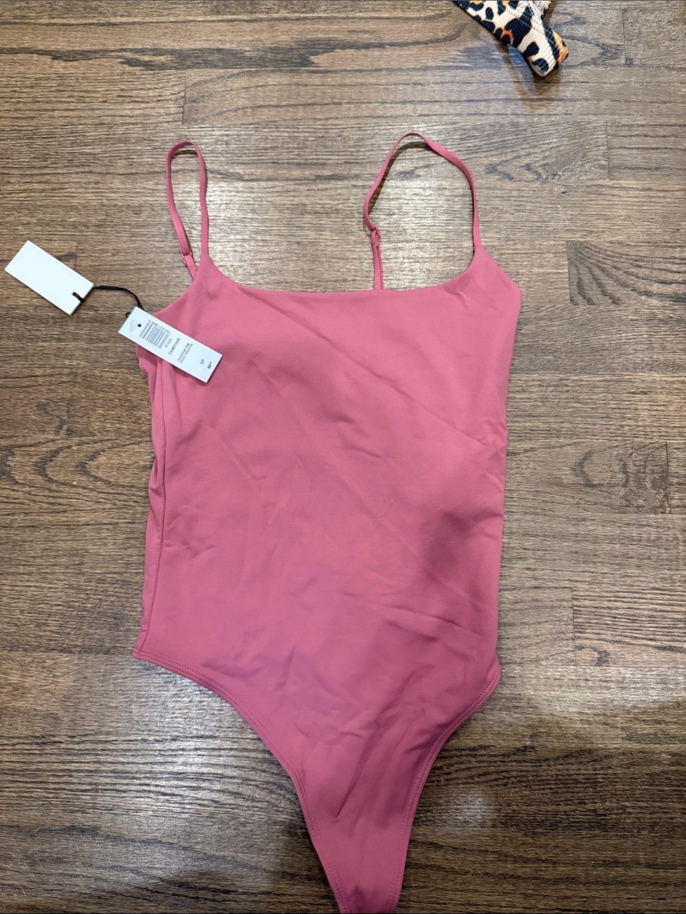 Aritzia Dusty Rose Slim-Strap Bodysuit